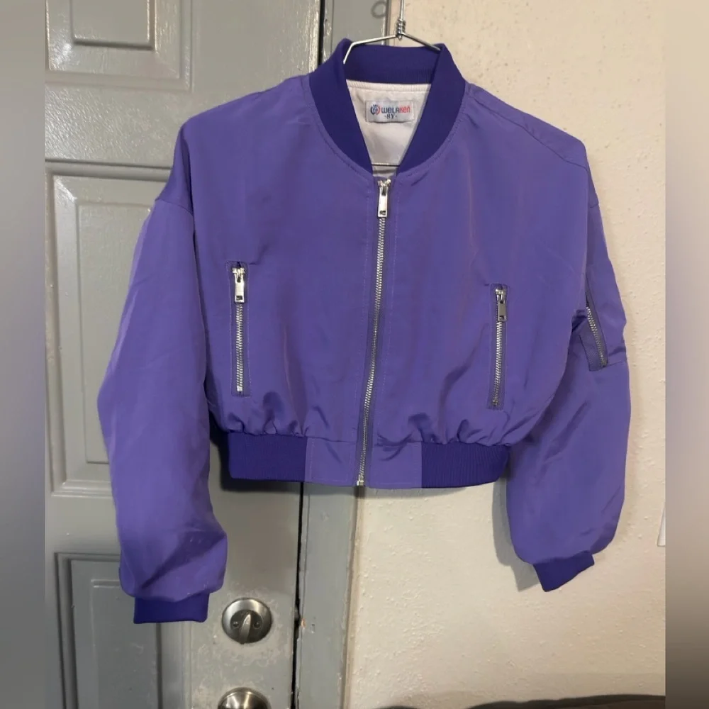 Cropped Purple Bomber Jacket for Kids - Unknown Brand